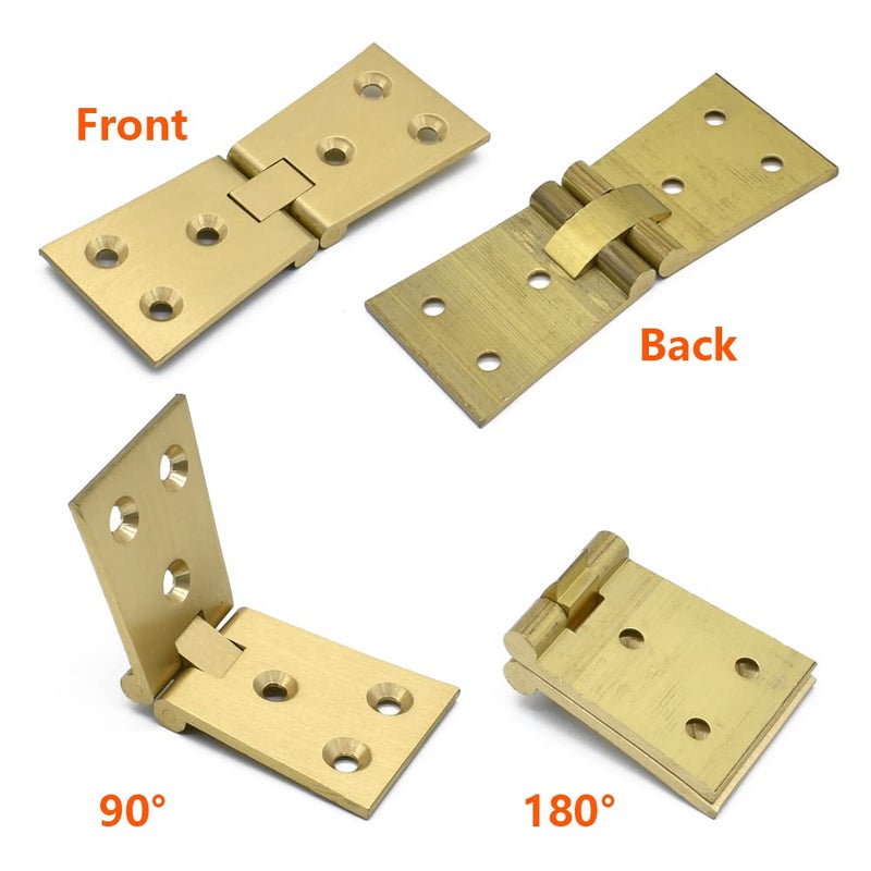 Renashed 2Pcs Heavy Brass Butler Tray Hinge 180 Degree for Butler Folding Tables Furniture Table with Screws - Image 3